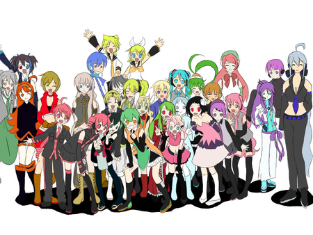 Vocaloids and UTAU reunite - kasane teto, vocaloids, meiko, yowane haku, kaito, kasane ted, others, luka, utau, kagamine len ans rin, hatsune miku