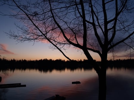 beautiful sunset - lake, sunset, pink, beautiful