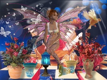 Fantasy - colors, fairy, flowers, fantasy