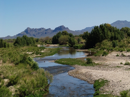 Santa Cruz River - santa, nature, view, cruz, river, mountains