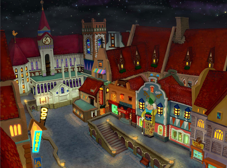 Traverse Town - traverse town, town, kingdom hearts, keyblade