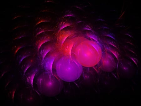 All in a row - abstract, pink, purple, fractal