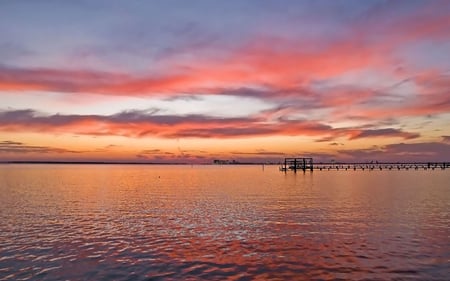 SUNSET - sky, ocean, sunset, evening