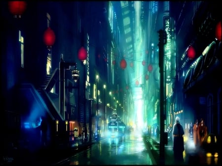 In the city - futuristic, amature, artistry, digital