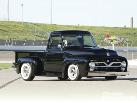 F-100   55 - classic, ford, black, truck