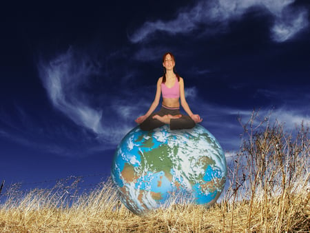 yoga - girl, dark, yoga, night, world