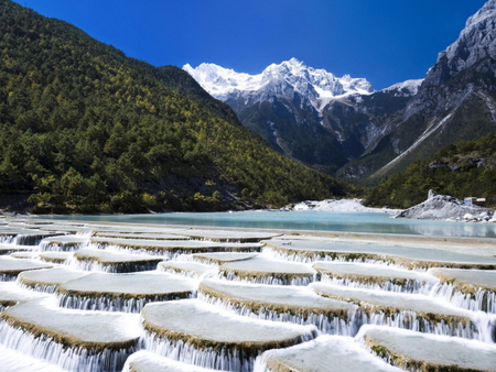 Yuninani China - beauty, sky, china, water, mountian, liczyan, blue, green, yuninani