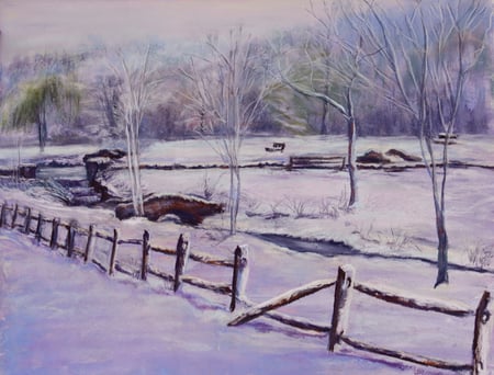 Bayne Park - snow, winter, parks, pastel