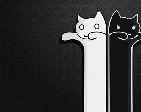 Contrast - abstract, white, balck, cats, contrast