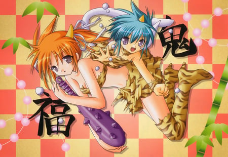 Apricot and Nano-Nano Jungle Cats - galaxy angel, anime, nano-nano, apricot, galaxy angel rune