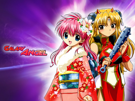 Galaxy Angel-Milfeulle and Ranpha - anime, milfeulle, ranpha, galaxy angel, kimono