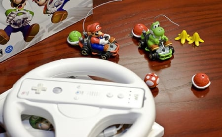 Mario Kart Wii - yoshi, mario kart wii, mario, video games, wii wheel