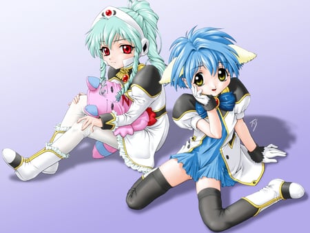 Mint and Vanilla-Galaxy Angel - galaxy angel, vanilla, mint, anime, normad