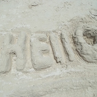 Hello in the sand