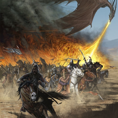 This doesn't look Good - battle, people, dragon, fire, war, action, adventure, warriors