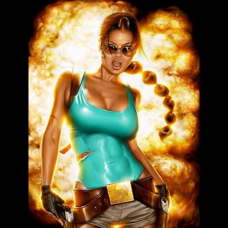 Tomb Raider - gun, style, sexy, girl, hot, video game, tomb raider, adventure, action