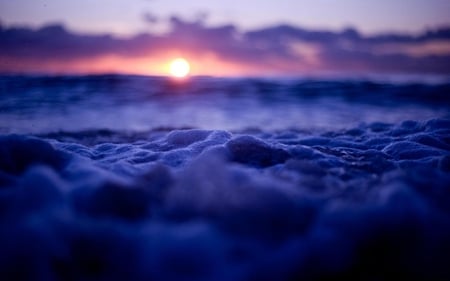 Purple Sunset - view, purple, sky, sun, clouds, sunset