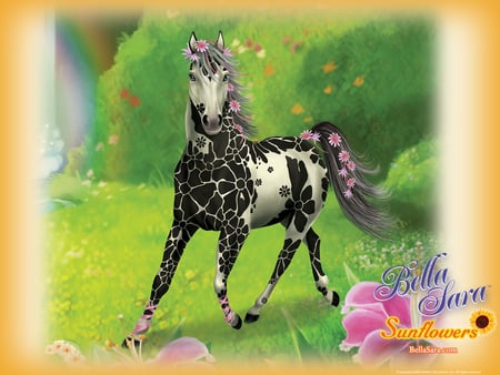 Bella Sara Sunflowers 1 - fantasy, magic, horses, animals