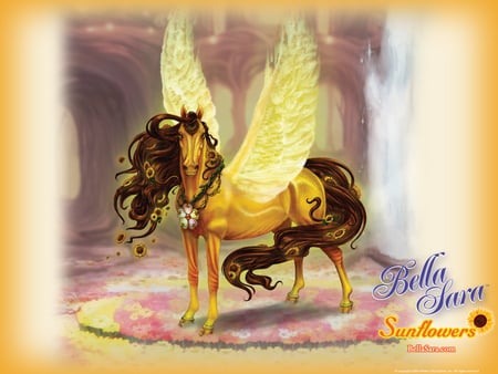 Bella Sara Sunflowers 2 - horses, fantasy, animals, magic