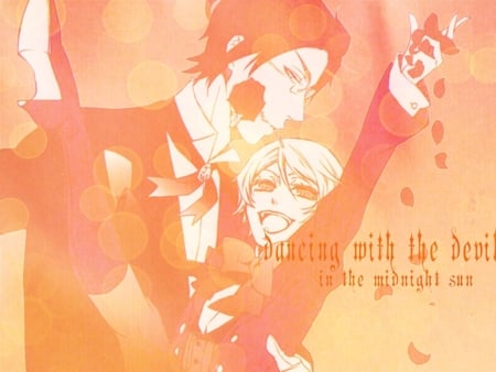 Dancing with the Devil - tango, dance, claude, alois, rose, devil, kuroshitsuji, anime, orange