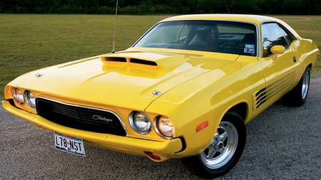 1973 Dodge Challenger - muscle, 1973, challenger, yellow, car, dodge, classic, 73