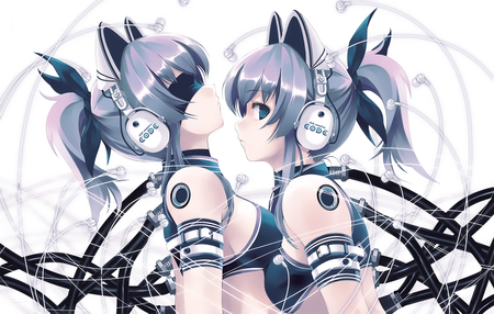 Exit Tunes - pretty, animal ears, beautiful, hot, beauty, stunning, short hair, headphones, beauties, bikini, cute, anime girls, sexy