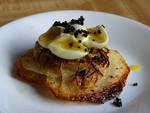 POTATO GALETTES with POACHED QUAIL EGGS & CAVIAR