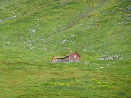 a house in the mountain - the, mountain, a, house, in