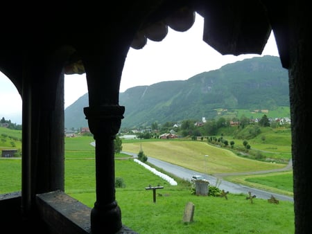 vieuw trough a window 2 - church, window, a, vieuw, from, trough