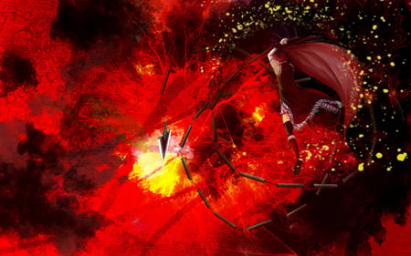 Sakura Kyouko - anime, chain, dress, girl, cool, long hair, mahou shoujo madoka magica, sakura kyouko, cute, spear, weapon