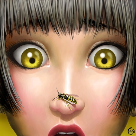 My Little Nightmare - girl, eye, funny, fantasy, cg, hd, face, 3d, insect