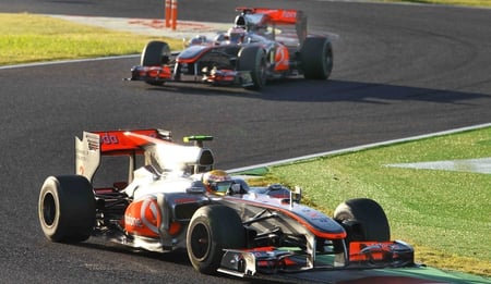 Formula 1 - hamilton and button, mclarens, formula 1, f1