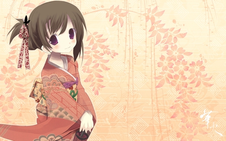 Kawaii - kawaii, girl, kimono, cute, little