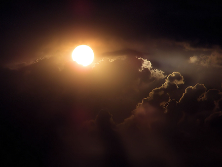 Summer Sunset - sky, storm, sun, clouds