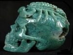 CHRYSOPRASE CRYSTAL SKULL with SCORPION