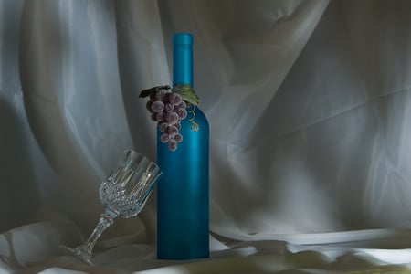 THE MORNING AFTER - still, bottle, blue, glass