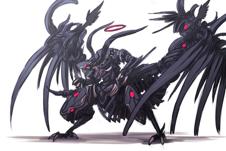 Mecha - monster, anime, cyber, mecha, wings, cool, claws, beast