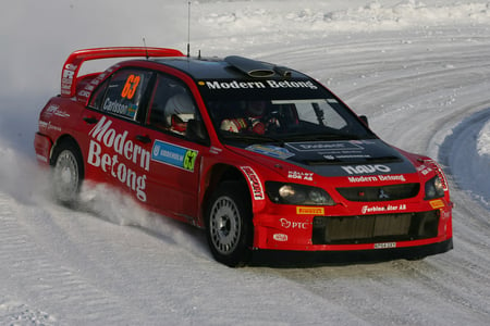 WRC - mitsubishi, wrc, snow, rally