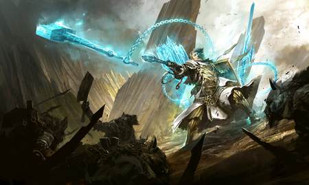 The Lord....War! - game, warrior, war, cg, fantasy, kekai kotaki, lord, guild wars, enemy, action, adventure, art, video game, guild wars 2