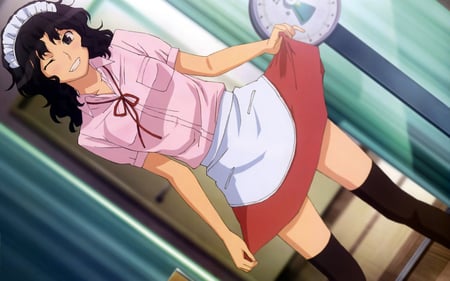 Amagami ss - mais, headband, wink, short hair, tanamachi kaoru, dress