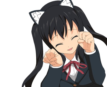 azusa - black hair, animal girl, long hair, uniform