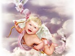 Baby angel flying