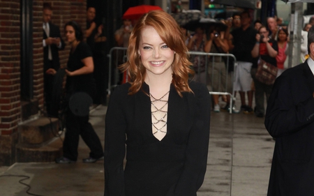 Emma Stone - stone, black dress, redhead, emma stone, emma