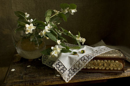 Still Life - box, pretty, beautiful, flowers, vase, photography, still life, nature