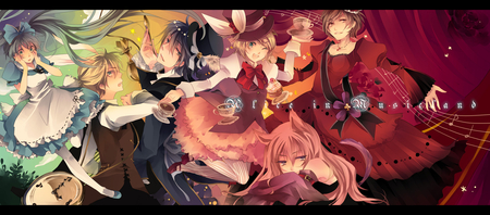 Vocaloid - hat, gakupo, meiko, animal ears, dress, maid, long hair, luka, short hair, rin, miku, kaito, len