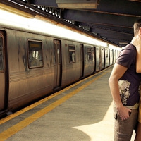 Beautiful Kiss in the subway