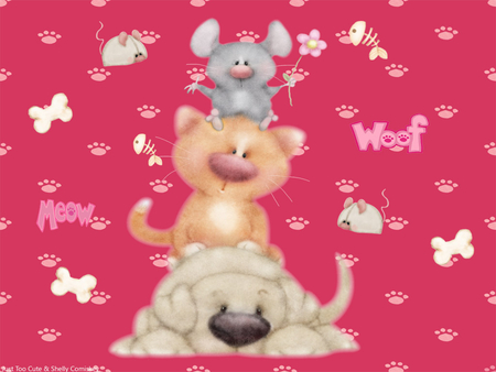 PET PILES - pet, cat, mouse, pile, dog