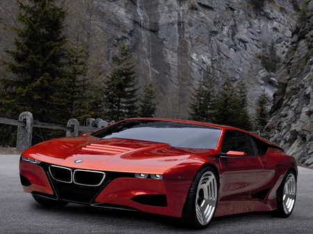 BMW M1 Concept - red, supercar, car, concept, super, mi, bmw