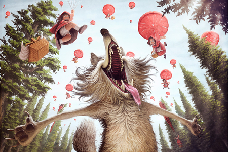 Big Bad Wolf - wolf, art, children, naughty, animal, bad, funny, kids