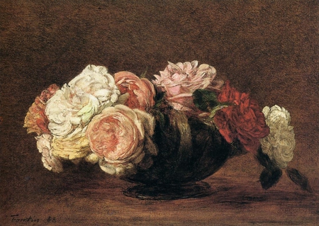 Roses in a Bowl - picture, roses, bowl, flowers, rose